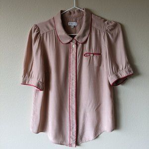 Claudie Pierlot Dusty Rose Silk Blouse FR36